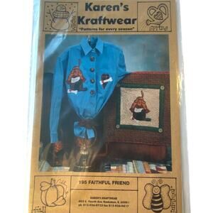 Vtg Karens Kraftwear 195 Pattern Faithful Friend Vintage Dog Grannycore Country